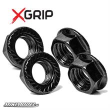 X-GRIP 4mm Aluminium Serrated Lock Nut 4 pcs Black