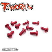 7075-T6 Hex. Socket Button Head Screw(Red) 3x6mm 10pcs.