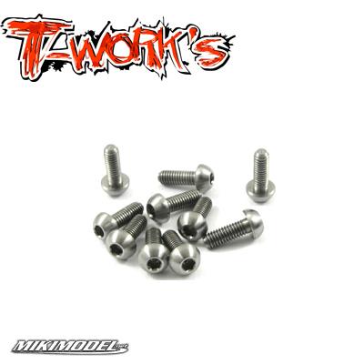 3mm x 8mm 64 Titanium Hex. Socket Button Head Screw 10pcs